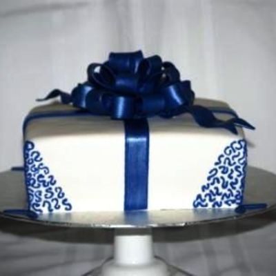 White With Blue Trim