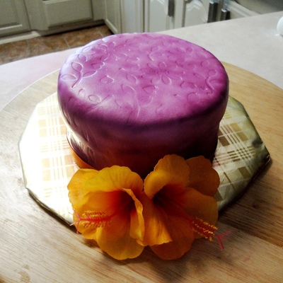 Purple And Orange Birthday Cake