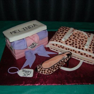 Purse, Shoe, & Shoebox Cake