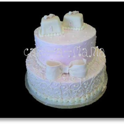 Chic Baby Shower Tiered Cake