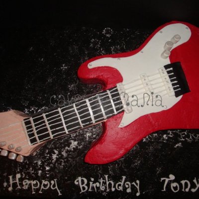 Red Guitar Cake