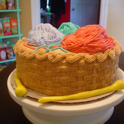 Knitting Basket Cake