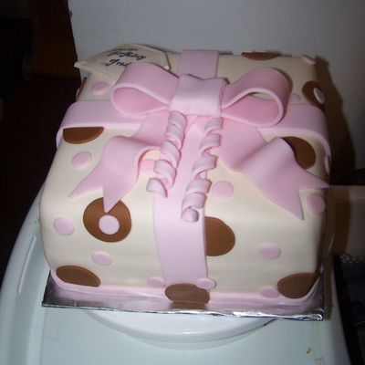 Different View, Pink& Brown Polka Dots Cake