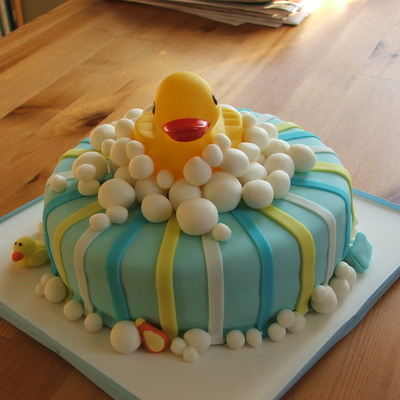 Bubble Bath First Birthday Cake