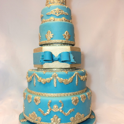 Blue And Gold Cake