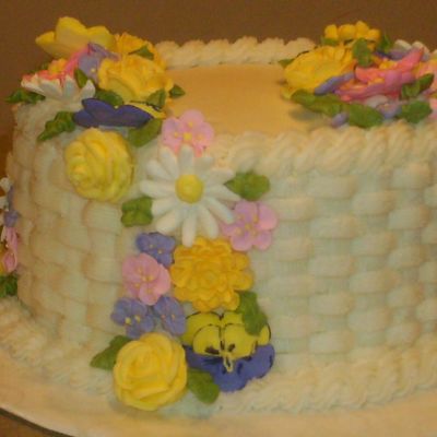 Course 2 Cake - Buttercream With Royal Icing Flowers