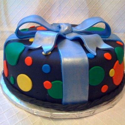 Black Fondant / Blue Bow
