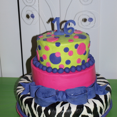 Zebra And Polka Dot 16Th Bithday