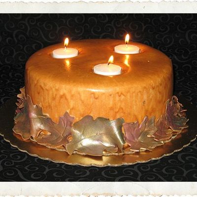 Fall Thanksgiving Centerpiece Candle Cake