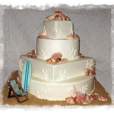 Seashore Shell Wedding Cake