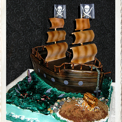 Pirate Ship Wedding Cake