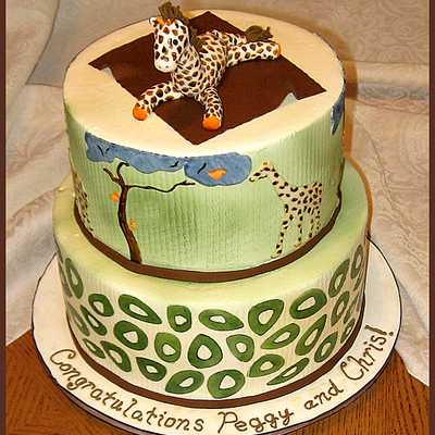 Giraffe Baby Shower. My First Cricut Cake.