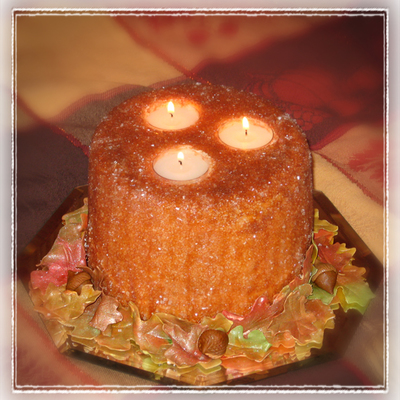 Thanksgiving Centerpiece Candle Cake