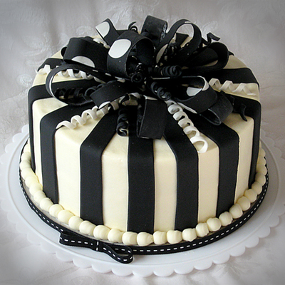 Black & White Birthday Cake