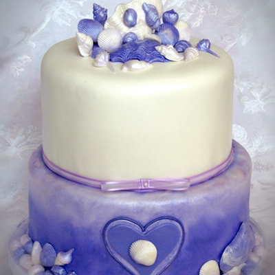 Purple Shells Bridal Shower Cake