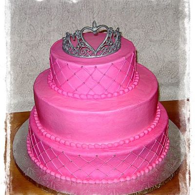 3 Tier Princess Cake With Tiara