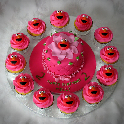Elmo Cupcakes And Personal Cake