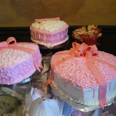 Three Tier Heart Wedding Cake