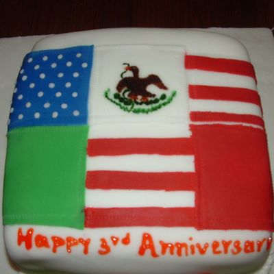 American-Mexican Falg Cake For My 3R Anniversary