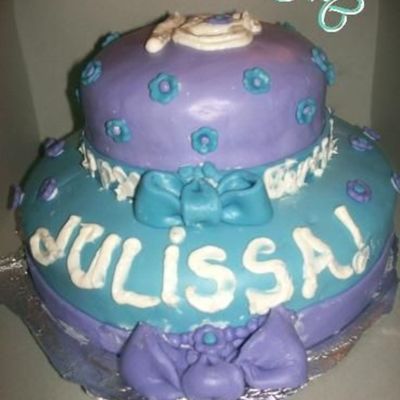 Flower & Bow Birthday Cake