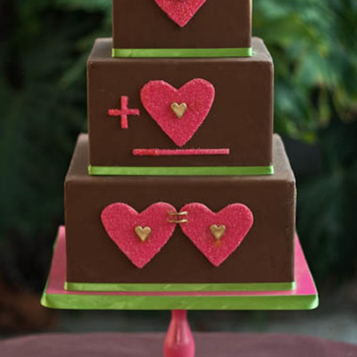 Square Cake With Hearts