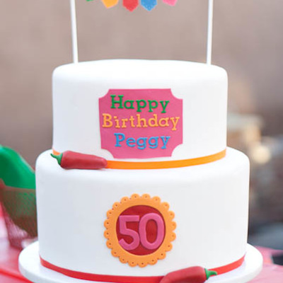 Fiesta Birthday Cake With Edible Bunting