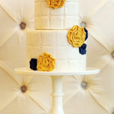 Tufted Cake With Fabric Ribbon