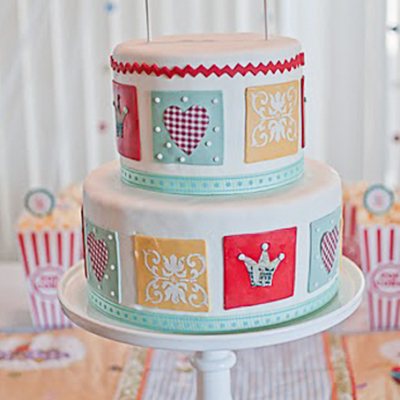 Quilt Inspired Birthday Cake