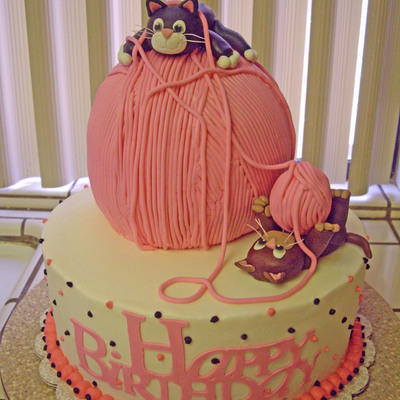 Cats Playing With Yarn