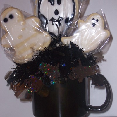 Halloween Coffee Mug Cookie Bouquet