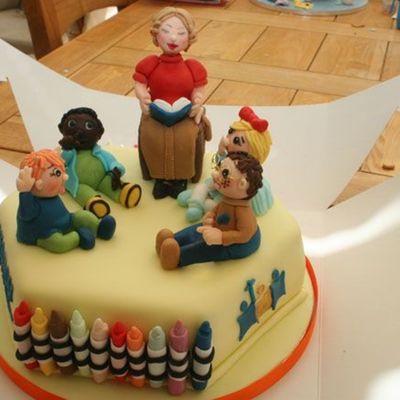 Teacher And Children Cake