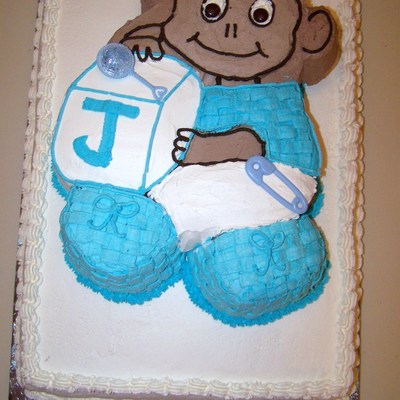 Baby Monkey Shower Cake