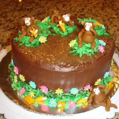 Four Little Monkeys Sittin' On A Cake