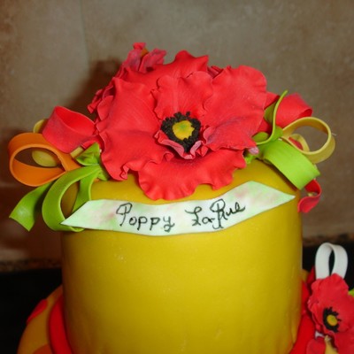 Red Poppy Cake Topper