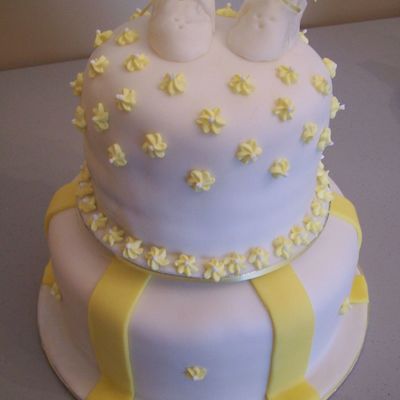 Unisex Baby Shower Little Booties Shoe Cake For Boy Or Girl