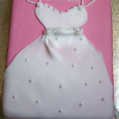 Bridal Shower Wedding Gown Slab Cake
