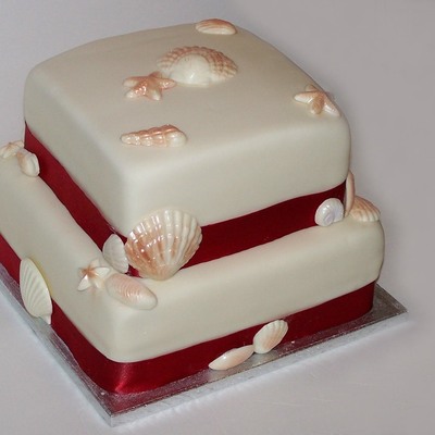 Classic Seashell Anniversary Cake