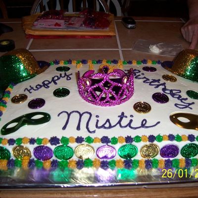 Mardi Gras Ball Birthday Cake
