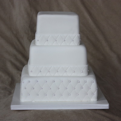 White Square Quilted Wedding