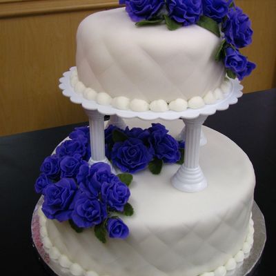 Course 3 Tiered Rose Cake