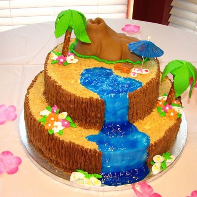 Hawaiian Bridal Shower Cake