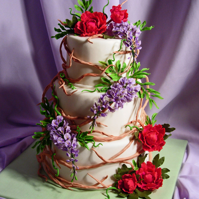 Wisteria On The Vine With Peonies