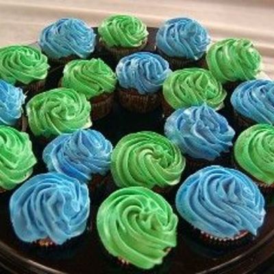 Blue And Green Cupcakes