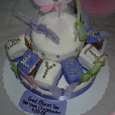 Butterfly Baptismal Cake
