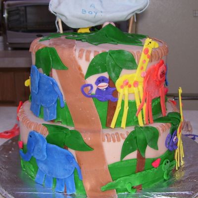 Jungle Baby Shower Cake