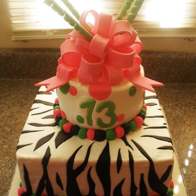 Zebra And Polka Dot Cake