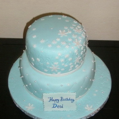 Snowflakes B-Day Cake