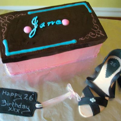 Shoe And Shoebox Cake:)