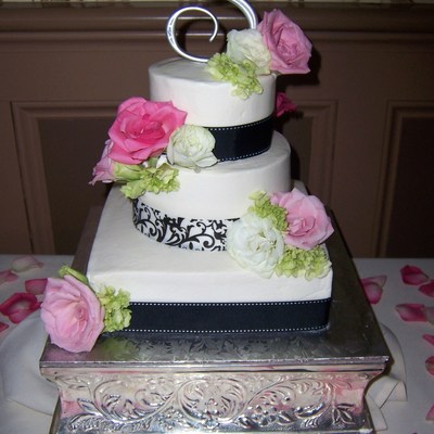 Black And Pink Wedding Cake