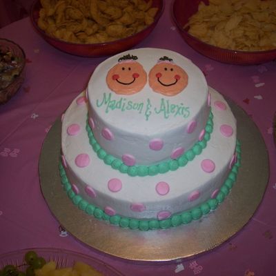 Twin Girls Baby Shower Cake